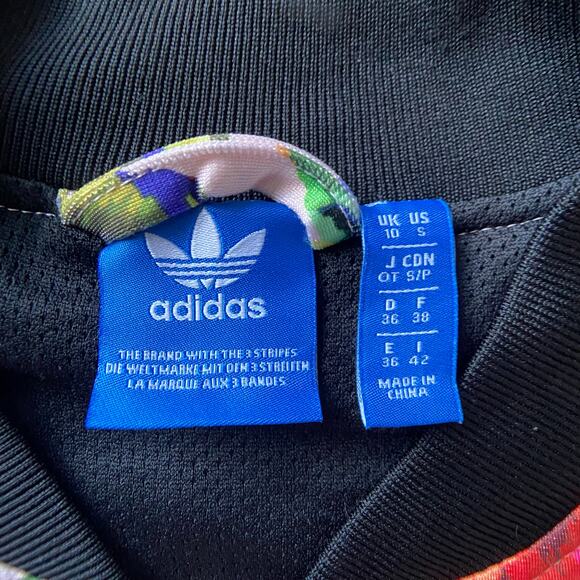 Adidas X Farm Rio Trefoil Floral Track Jacket Sz S Pink Black Full Zip - Picture 3 of 9